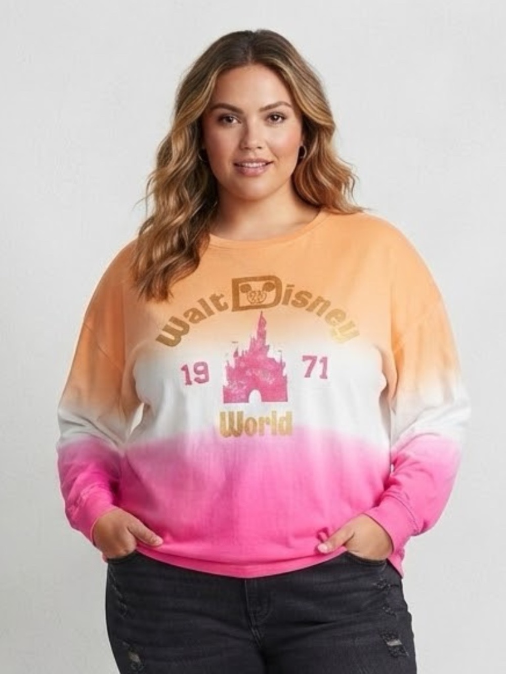 Disney Parks Walt Disney World 1971 Ombre Sweatshirt 3X Plus Size
